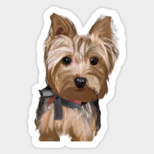 Cute Yorkshire Terrier Drawing Sticker